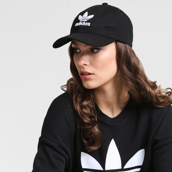 adidas Accessories - FOR SALE: ADIDAS: Women's Fit Large Logo Black Hat